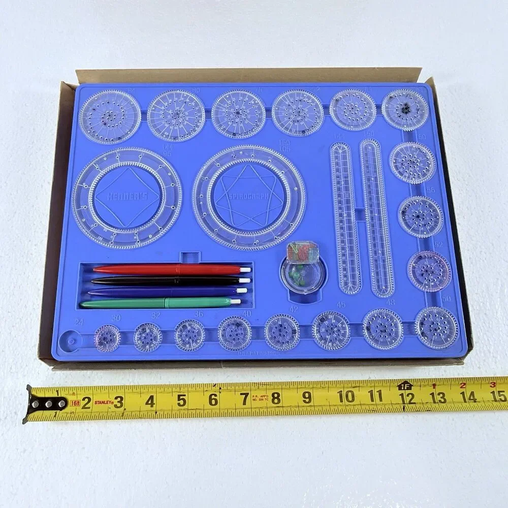Vintage Kenner's New Spirograph No. 401 Geometric Drawing Game Toy NEAR COMPLETE